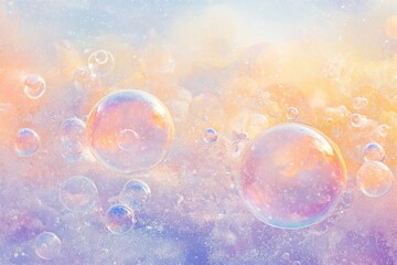 Naklejka premium Pastel Bubbles on a Dreamy Background