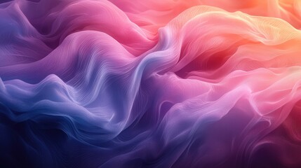 Obraz premium Abstract wavy fabric texture in vibrant colors, creating a dreamy atmosphere with soft gradients