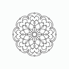 Easy Floral Mandala Coloring Page for Mindfulness & Relaxation