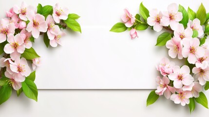 Obraz premium Two elegant white cards adorned with delicate pink flowers, showcasing a charming and artistic design perfect for various occasions.