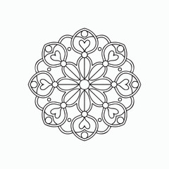 Easy Floral Mandala Coloring Page for Mindfulness & Relaxation