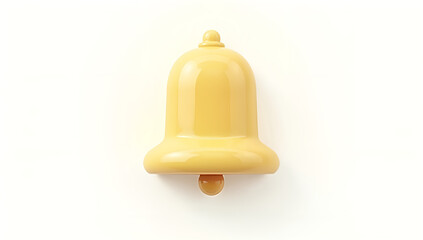 Polished 3D Bell on Pure White Background