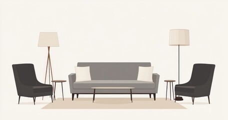 Fototapeta premium Modern living room interior design