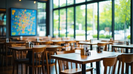 Fototapeta premium Cozy Cafe with Bright Eco-Friendly Decor