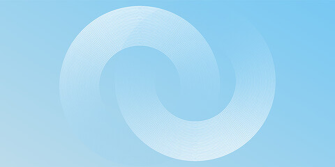 Abstract minimalist banner background, pastel colorful, blue and white gradations. Circle effect style geometric modern