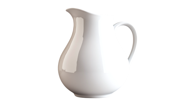 High-resolution jug isolated on transparent background for culinary projects, kitchenware designs, and beverage-themed illustrations in digital art and marketing.