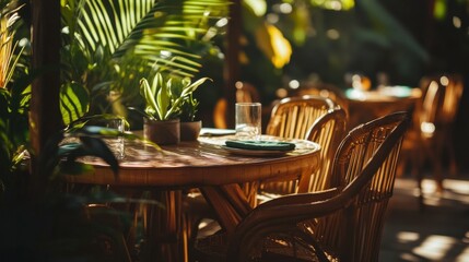 Elegant Eco-Friendly Restaurant Decor with Natural Plants