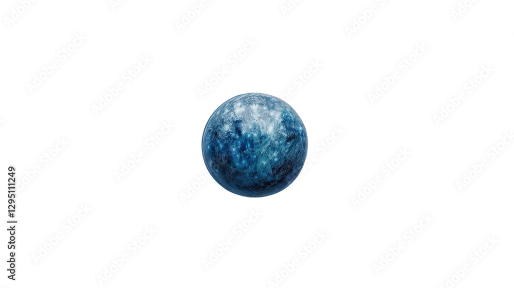 Poster blue planet rotating in space with transparent background