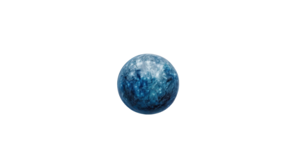 Blue planet rotating in space with transparent background