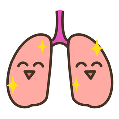 健康な笑顔の肺　キャラクターイラスト