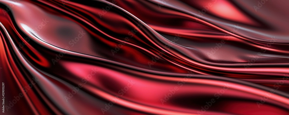 Poster dynamic red fabric waves abstract artistic textile texture backdrop elegant design presentation visu