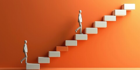 A career progression graph showing steps from entry-level to executive