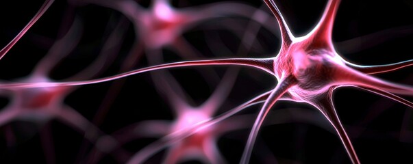 Neural Network Illustration Highlighting Neuron Activity and Synaptic Connections within the Brain