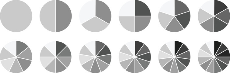 Pie chart set. Colorful diagram collection. Set of pie chart graph design.  © BRUSH STUDIO 🌍