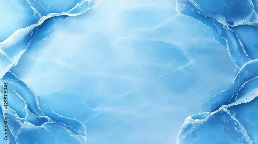 Aufkleber serene blue marble surface design with soft veins and unique edge patterns for backgrounds and textu