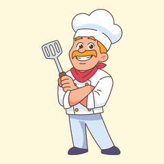 Flat Vector Chef Illustration