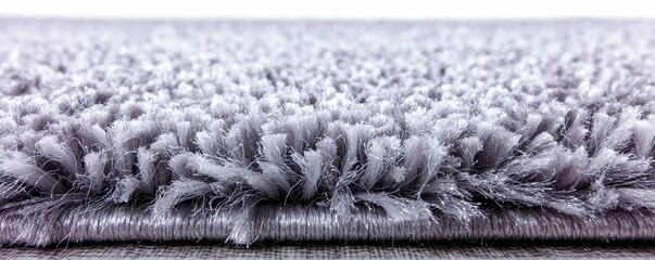 Dense Gray Pile Carpet Texture Detail with Soft Fibers and Tightly Packed Strands Macro Shot