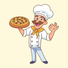 Flat Vector Chef Illustration