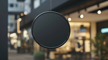 Empty Circle Sign Hangs in City Store