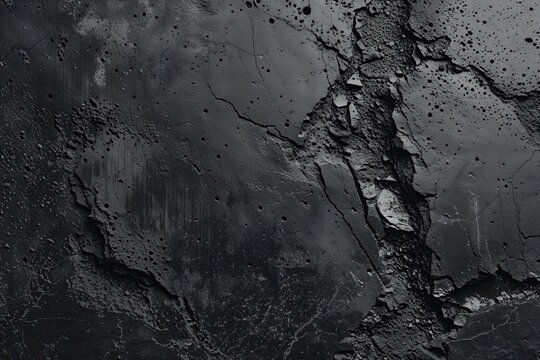 Sophisticated Black Concrete Grunge Texture with Irregular Roughness and Unique Imperfections