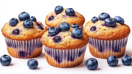 blueberry muffin isolated on transparent background catoon style