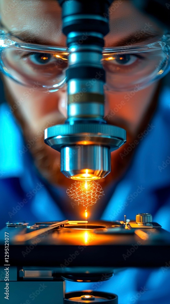 Poster scientific investigation of molecular structure using advanced microscopy analysis process