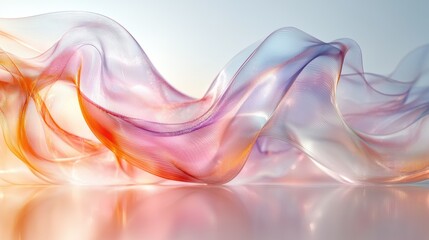 Ethereal flowing fabric waves in soft pastel colors creating a serene atmosphere
