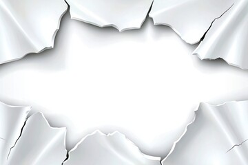 Torn White Paper Frame with Copy Space Abstract Background Texture