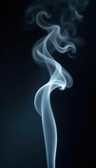 Ethereal white smoke wisps drift across black backdrop, seamless, fantasy, airy