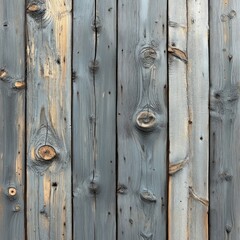 Fototapeta premium Rustic wooden planks with natural knots and texture in weathered grey