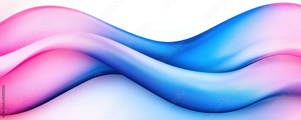 Poster abstract gradient wave in pink and blue serenity motion elegant design with light and shadow