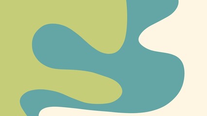 Minimalist abstract background featuring organic wavy shapes in muted green, teal, and beige tones. Aesthetic and modern design perfect for digital art, branding, and graphic design projects.  
