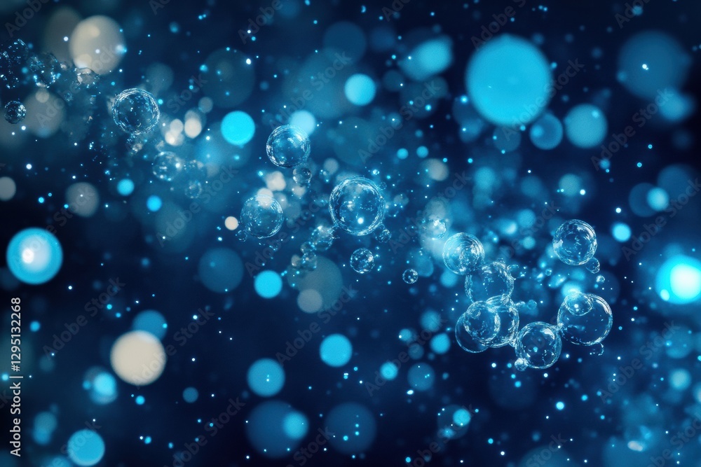Aufkleber microscopic gas particles suspended in the air create a colorful display of bubbles and light effect