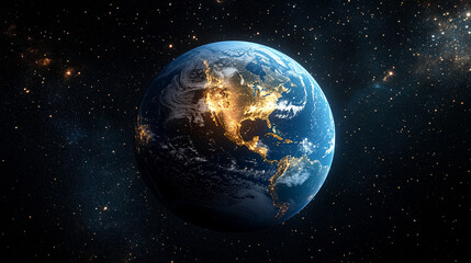 A futuristic space scene with advanced technology, distant planets, and glowing stars, symbolizing humanity's exploration, innovation, and the limitless potential of the universe