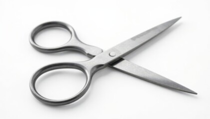 Sharp metal scissors, isolated on white background , white, metal