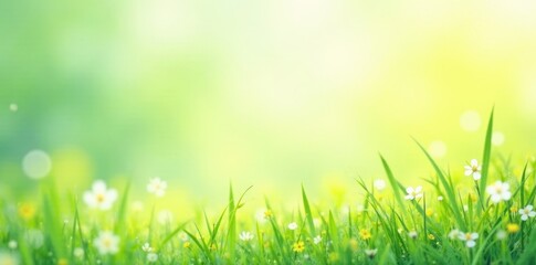 Obraz premium Soft green and sunny yellow watercolor blend, springtime scene, bright, nature