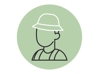 Trip and Vacation vector icon concept. Man traveler icon. Traveling symbols outline vector line icons.