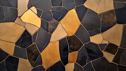 Irregular Stone Mosaic Tile Texture: Close-Up Photography AI Generated