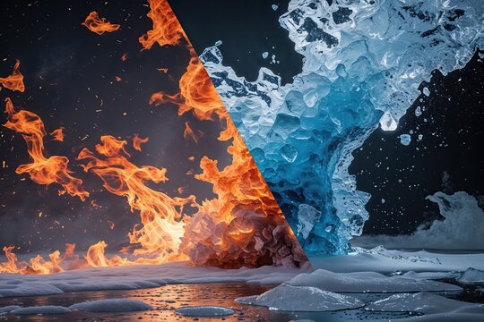 Energetic Ice and Warm Ember Contrast Background Design