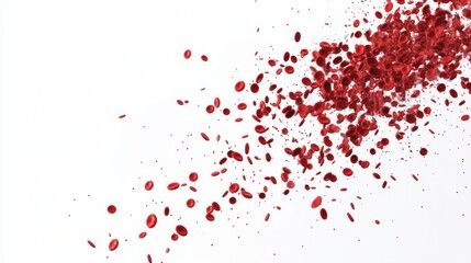 Fototapeta premium Flowing Red Blood Cells on a White Background for Medical Concepts