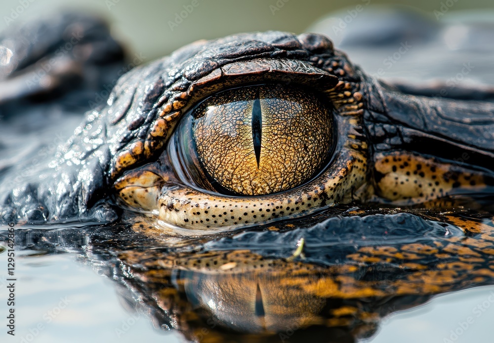 Poster close-up of a turtle eye capturing the beauty of nature with intricate patterns and reflections on c