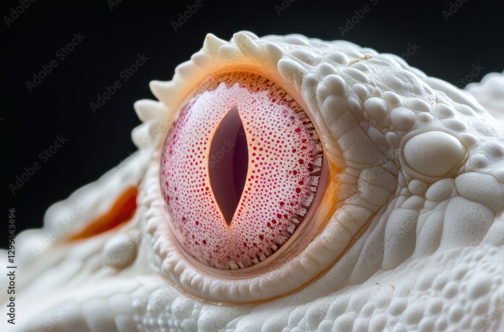 Poster close-up of a unique white frog eye with intricate patterns and vivid colors capturing the beauty of