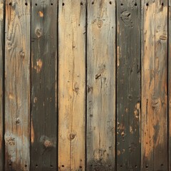 Rustic wooden fence panels with weathered texture and natural tones
