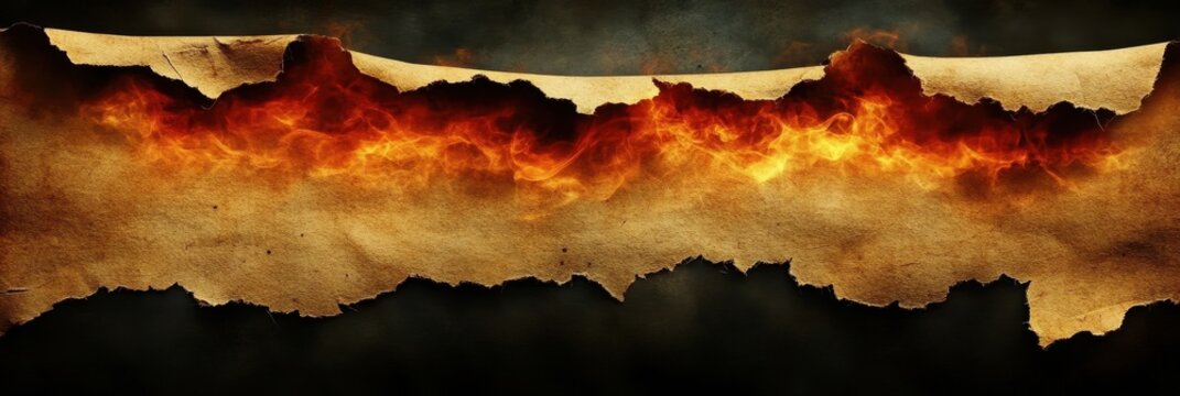 Burning Ancient Parchment Scroll - Fiery Revelation