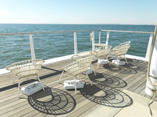 deck chair on the sea