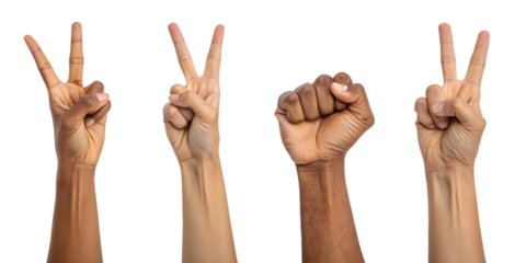 different hand gesture sign symbol set png background
