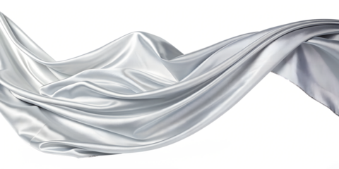 floating elegant white fabric isolated on white background png