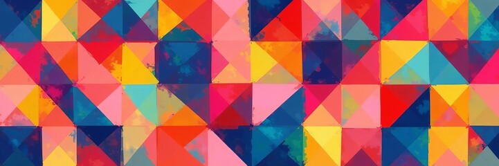 Colorful geometric shapes in a trendy seamless pattern, seamless, modern