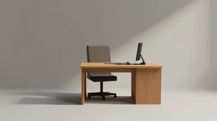 Empty modern office desk in a bright room