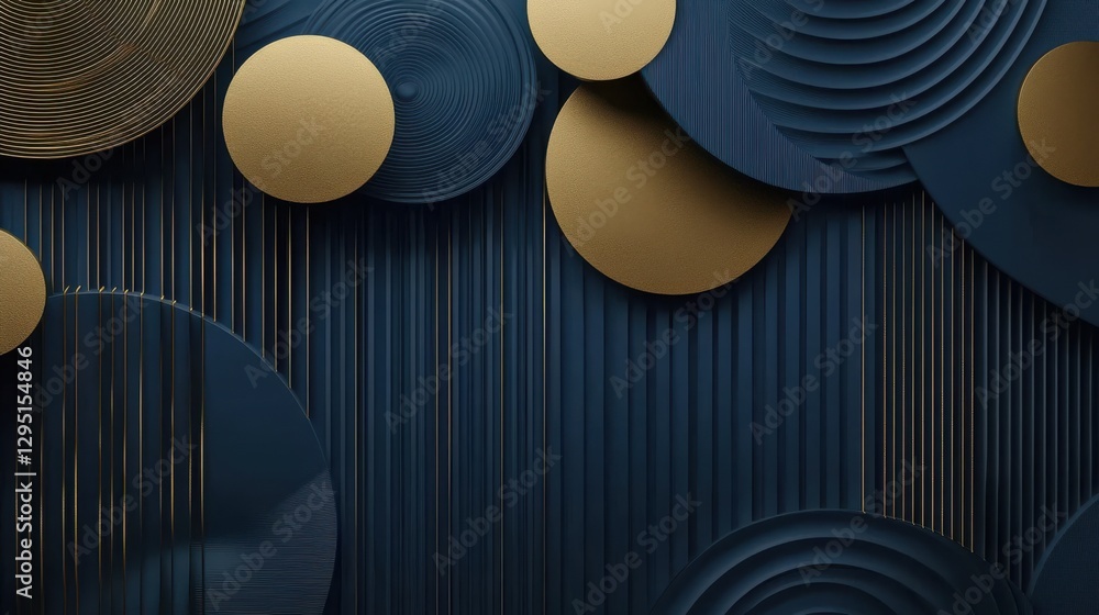 Poster modern abstract design with textured circles and lines background